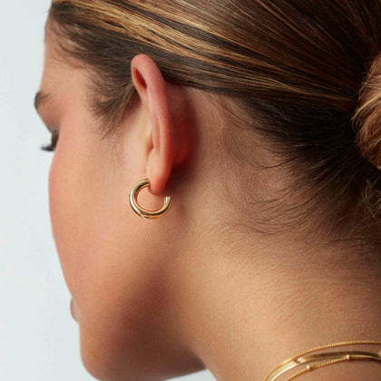 Chunky Hoop Earrings Gold